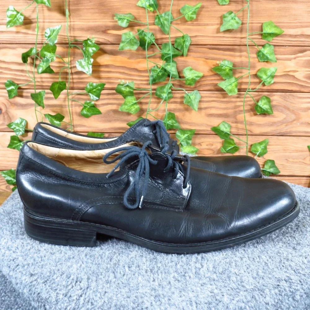 Johnston & Murphy 7425 Mens Derby Shoes‎ Size 11.5 Formal Business Black Leather